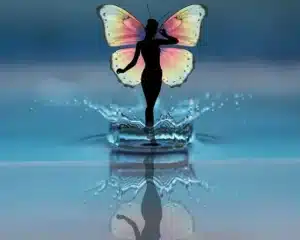 metamorphosis in water with butterfly